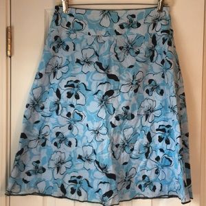 Blue and black A-line skirt